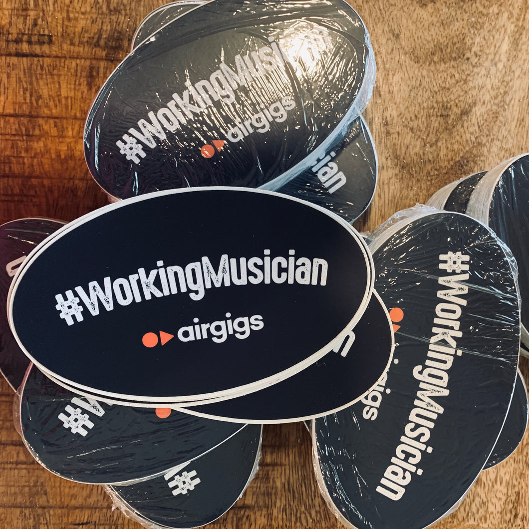 WORKING MUSICIAN STICKER, BY AIRGIGS